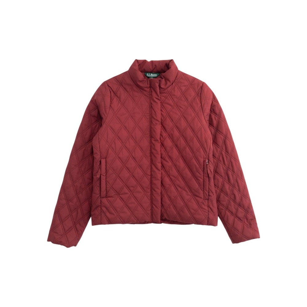 LL Bean Quilted‎ Jacket Womens 6 Red Full Zip Lightweight Outdoor Classic